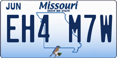 MO license plate EH4M7W