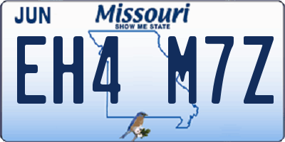 MO license plate EH4M7Z