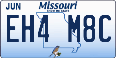 MO license plate EH4M8C