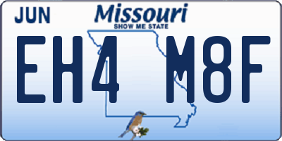 MO license plate EH4M8F