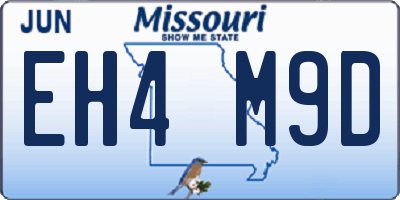 MO license plate EH4M9D