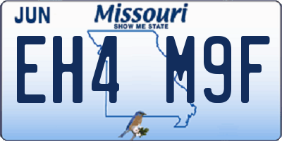 MO license plate EH4M9F