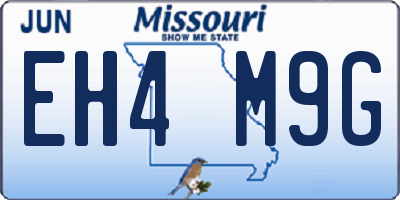 MO license plate EH4M9G