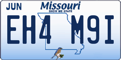 MO license plate EH4M9I