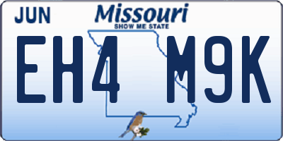 MO license plate EH4M9K