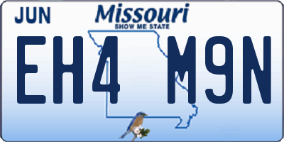MO license plate EH4M9N