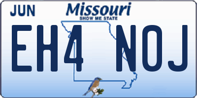 MO license plate EH4N0J