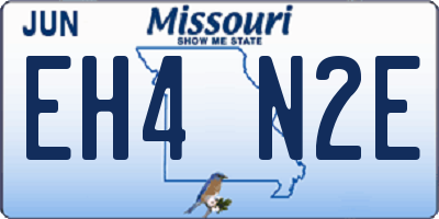 MO license plate EH4N2E