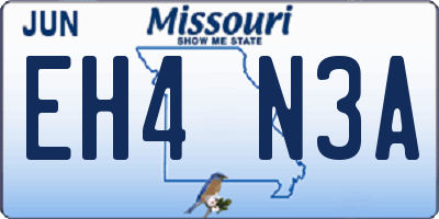 MO license plate EH4N3A