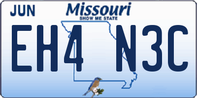 MO license plate EH4N3C