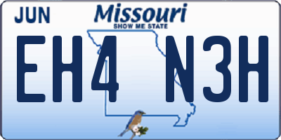 MO license plate EH4N3H
