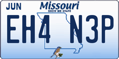 MO license plate EH4N3P