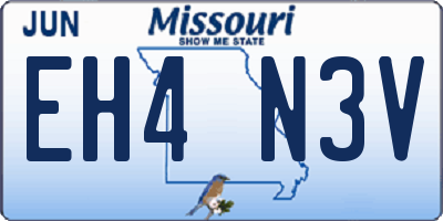 MO license plate EH4N3V