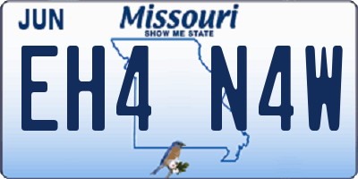 MO license plate EH4N4W