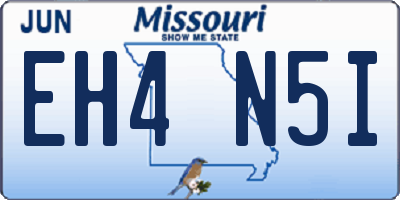 MO license plate EH4N5I