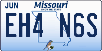 MO license plate EH4N6S