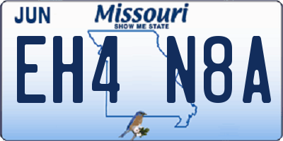 MO license plate EH4N8A