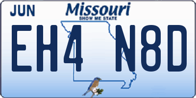 MO license plate EH4N8D