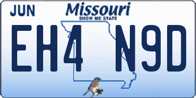 MO license plate EH4N9D