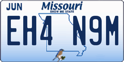 MO license plate EH4N9M
