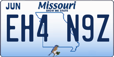 MO license plate EH4N9Z