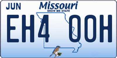 MO license plate EH4O0H