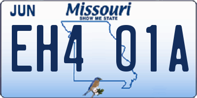 MO license plate EH4O1A