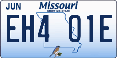 MO license plate EH4O1E