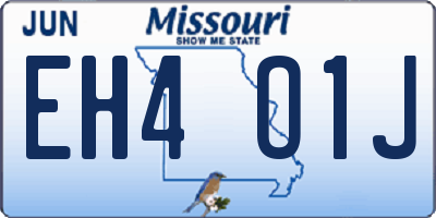 MO license plate EH4O1J