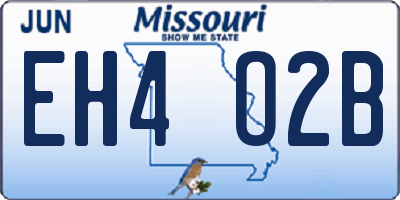 MO license plate EH4O2B