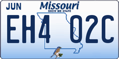 MO license plate EH4O2C
