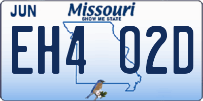 MO license plate EH4O2D