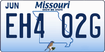 MO license plate EH4O2G