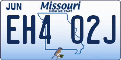 MO license plate EH4O2J