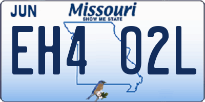 MO license plate EH4O2L