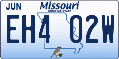 MO license plate EH4O2W