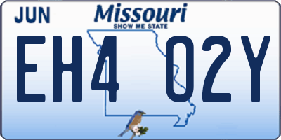 MO license plate EH4O2Y