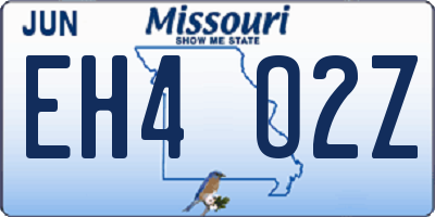 MO license plate EH4O2Z