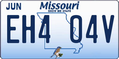 MO license plate EH4O4V