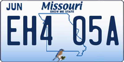 MO license plate EH4O5A