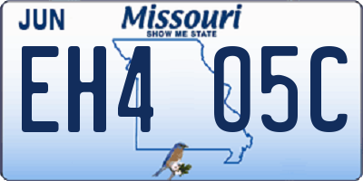 MO license plate EH4O5C