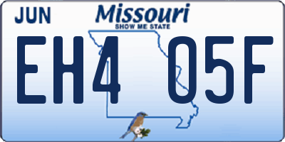 MO license plate EH4O5F