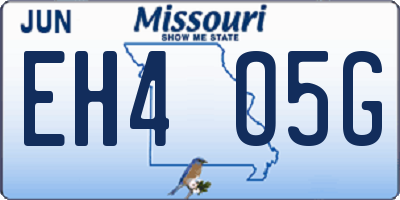 MO license plate EH4O5G