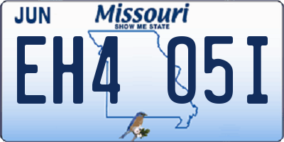 MO license plate EH4O5I