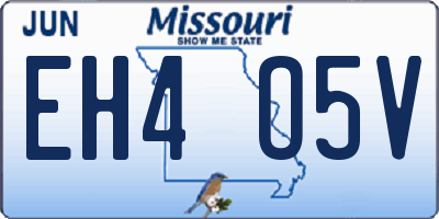 MO license plate EH4O5V