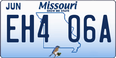 MO license plate EH4O6A