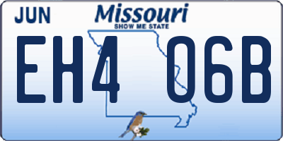 MO license plate EH4O6B