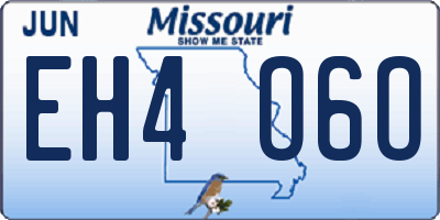 MO license plate EH4O6O