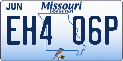 MO license plate EH4O6P