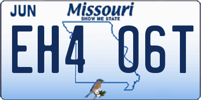 MO license plate EH4O6T